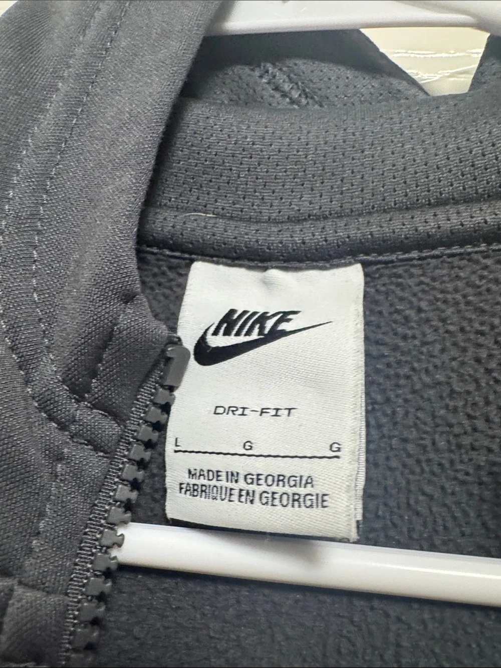 Nike Kids Black & Gray Air Full-Zip Hoodie with Red Swoosh